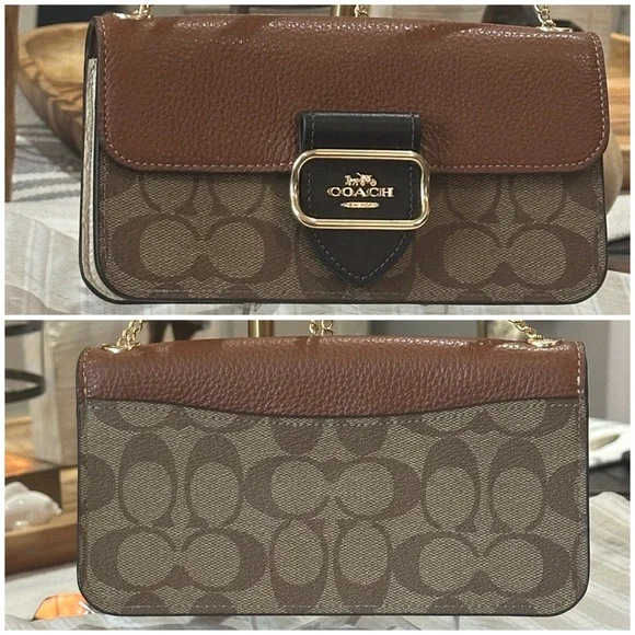 COACH Signature Colorblock Morgan Crossbody in Khaki/Multi, BNWT - Picture 11 of 16